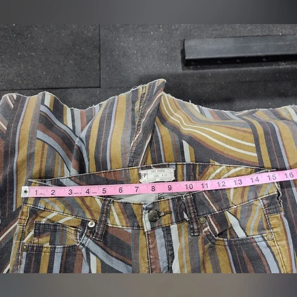 Free People Multicolor Striped Corduroy low rise flare pants 27 - Picture 4 of 6